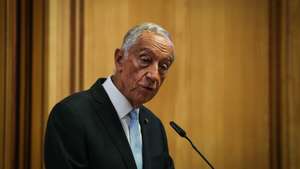 O Presidente da República, Marcelo Rebelo de Sousa discursa durante a cerimonia de abertura solene do Ano Letivo da Academia da Força Aérea, na Base Aérea N.º 1, em Sintra, 29 de novembro de 2022. RODRIGO ANTUNES/LUSA