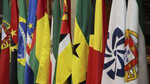 Bandeiras dos paises da CPLP durante a reunião da XI Assembleia Parlamentar da Comunidade de Países de Língua Portuguesa (AP-CPLP), subordinada ao tema "Livre circulação de bens e serviços no espaço da CPLP", na Assembleia da República, em Lisboa, 24 de outubro de 2022. A chefiar as respetivas delegações estão presentes os presidentes dos parlamentos de Angola, Carolina Cerqueira, Cabo Verde, Austelino Correia, Guiné Bissau, Cipriano Cassamá, São Tomé e Príncipe, Delfim Santiago das Neves e Timor Leste, Aniceto Longuinhos Guterres Lopes. A Guiné Equatorial e Moçambique estarão presentes através de uma delegação parlamentar. MANUEL DE ALMEIDA/LUSA