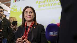 Christine Ourmières-Widener, CEO da TAP, durante a sua visita à  BTL - Bolsa de Turismo de Lisboa no  Parque das Nações, em Lisboa, 2 de março de 2023.  MANUEL DE ALMEIDA/LUSA