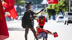 As cores da campanha para as legislativas chegaram a finalmente a Díli, depois de percorrer o país, numa semana crucial que junta a mobilização dos partidos às celebrações da Restauração da Independência de Timor-Leste. Dili, 14 de maio de 2023. (ACOMPANHA TEXTO DO DIA 15 DE MAIO DE 2023). ANTÓNIO SAMPAIO/LUSA