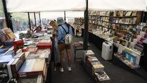 93.ª edição da Feira do Livro de Lisboa que decorre de 25 de maio a 11 de junho no Parque Eduardo VII, em Lisboa, 25 de maio de 2023. A 93.ª edição da Feira do Livro de Lisboa terá 139 participantes, mais de 980 chancelas editoriais e os mesmos 340 pavilhões da edição de 2022. MIGUEL A. LOPES/LUSA