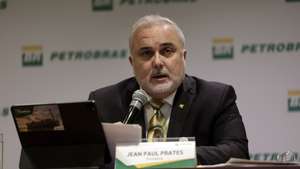 epa10499440 The president of the Petrobras company, Jean Paul Prates, participates in a press conference on the company's financial results, in Rio de Janeiro, Brazil, 02 March 2023. Petrobras announced on 01 March a record profits of 188,328 million reais (about 36,286 million dollars) for 2022.  EPA/Antonio Lacerda
