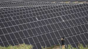 epa10537137 Solar panels in the Neoenergia Renewable Complex, in Santa Luzia, Brazil, 21 March 2023 (Issued 22 March 2023). Iberdrola inaugurated on 22 March its largest renewable energy project, the Neoenergia Renewable Complex, worth 3,500 million reais (about 6,650 million US dollar) in Latin America, a wind and solar complex with 0.6 gigawatts of installed power in Santa Luzia in northeastern Brazil.  EPA/SEBASTIAO MOREIRA