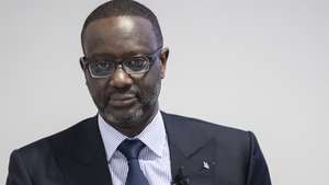 epa08214392 Tidjane Thiam, CEO of Swiss bank Credit Suisse, prior the press conference of the full-year results of 2019 in Zurich, Switzerland, Thursday, 13 Feburary 2020.  EPA/ENNIO LEANZA