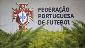 Logotipo da Federação Portuguesa de Futebol,  Oeiras, 04 de dezembro de 2023. ANTÓNIO COTRIM/LUSA