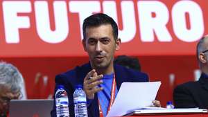 O novo secretário-geral da CGTP-IN, Tiago Oliveira, durante a sessão de encerramento do 15.º Congresso da intersindical, que tem como lema “Com os Trabalhadores, Organização, Unidade e Luta! Garantir Direitos, Combater a Exploração - Afirmar Abril por um Portugal com Futuro”, no Pavilhão Municipal da Torre da Marinha, Seixal, 24 de fevereiro de 2024. ANTÓNIO COTRIM/LUSA