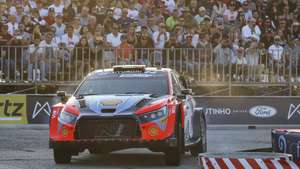 Thierry Neuville of Belgium drives his Hyundai i20 N Rally 1 hybrid during the SS1–Figueira da Foz of the Rally Portugal 2024 as part of the World Rally Championship (WRC) in Figueira da Foz, Portugal, 9 May 2024. PAULO NOVAIS/LUSA