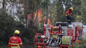 Bombeiros de Câmara de Lobos combatem incêndio na Estrada Nova do Castelejo, na freguesia do Estreito de Câmara de Lobos, em Câmara de Lobos, 18 de agosto de 2024, HOMEM DE GOUVEIA/LUSA