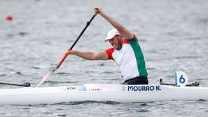 O atleta português Norberto Mourão durante a meia-final de canoagem 200m VL2, dos Jogos Paralímpicos Paris2024, em Paris, França, 08 de setembro de 2024. ANTÓNIO PEDRO SANTOS/LUSA