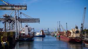 Barcos no terminal de contentores de Leixões, Matosinhos, 13 de junho de 2024. JOSÉ COELHO/LUSA