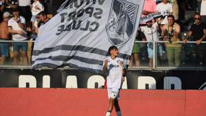 Vitoria&#039;s player Ricardo Mangas celebrates a goal against Zrinjski Mostar during the UEFA Conference League play-off soccer match between Vitoria Sport Clube and Zrinjski Mostar, at D. Afonso Henriques stadium, in Guimaraes, Portugal, 21 August 2024. ESTELA SILVA/LUSA