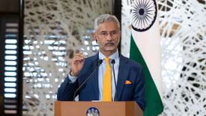 epa11504887 India&#039;s External Affairs Minister Subrahmanyam Jaishankar speaks during a joint press conference with Australia&#039;s Foreign Minister Penny Wong, Japan&#039;s Foreign Minister Yoko Kamikawa, and US Secretary of State Antony Blinken at Iikura Guest House in Tokyo, Japan 29 July 2024.  EPA/Tomohiro Ohsumi/POOL