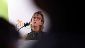 A futura Comissária Europeia e ex-ministra das Finanças, Maria Luís Albuquerque, discursa durante um jantar-conferência na Universidade de Verão Partido Social Democrata (PSD), que decorre até amanhã, 01 de setembro, numa unidade hoteleira, Castelo de Vide, 31 de agosto de 2024. NUNO VEIGA/LUSA