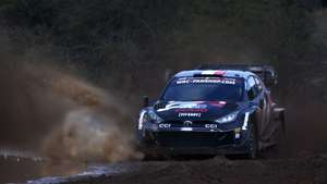 epa11593249 France&#039;s Sebastien Ogier and his co-drive Vincent Landais drive their Toyota GR Yaris Rally1 Hybrid, at the special stage Eleftherochori, during the EKO Acropolis Rally Greece as part of the World Rally Championship (WRC) in Eleftherochori, central Greece, 08 September 2024.  EPA/YANNIS KOLESIDIS