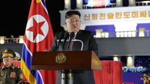 epa11526601 A photo released by the official North Korean Central News Agency (KCNA) shows North Korean leader Kim Jong Un attending a ceremony to transferÂ aÂ new-type tactical ballistic missile weapon system in Pyongyang, North Korea,Â 04 August 2024 (issued 05 August 2024). According to KCNA, North Korea held a ceremonyÂ on 04 August to transferÂ 250 new-type tactical ballistic missile launchers to theÂ country's frontier military units.  EPA/KCNA  EDITORIAL USE ONLY