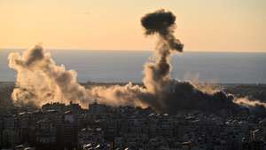 epa11669007 Smoke billows after an Israeli air strike on Dahieh, a southern suburb of Beirut, Lebanon, 19 October 2024. The Israeli army said the airstrikes were targeting Hezbollah weapons storage facilities. According to the Lebanese Ministry of Health, more than 2,400 people have been killed and over 11,200 others have been injured in Lebanon since the start of recent escalations of hostilities.  EPA/STRINGER