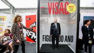 O Presidente da República, Marcelo Rebelo de Sousa, durante uma visita ao stand da Visão Fest 201, dos 25 anos da revista Visão, em Lisboa, 22 de abril de 2018. NUNO FOX/LUSA
