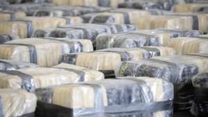 epa11376393 Some 2024 kilos of marijuana and 485 kilos of cocaine confiscated during transportation on a manned boat by two costa ricans and a nicaraguan, in San Jose, Costa Rica, 28 May 2024. An operation by the National Coast Guard Service took place 163 kilometers off of the Golfo Dulce, in the south pacific coast of Costa Rica, after an American airplane warning about the presence of a suspicious boat, as a part of the labors of a joint patrol between Costa Rica and the US.  EPA/Jeffrey Arguedas