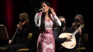 Fado singer Ana Moura performs during a concert in honor of portuguese Fado Legend Amalia Rodrigues, that marks the opening of the Portuguese Presidency of the Council of the European Union in Lisbon, Portugal, 05 January 2021. During the first half of this year, Portugal will have its fourth presidency after 1992, 2000 and 2007. JOSE SENA GOULAO/LUSA