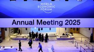 epa11836589 Workers walk in the main lobby of the congress center prior to the 55th annual meeting of the World Economic Forum (WEF) in Davos, Switzerland, 19 January 2025.  The World Economic Forum annual meeting brings together entrepreneurs, scientists, corporate and political leaders in Davos and takes place from January 20 to 24 in Davos.  EPA/LAURENT GILLIERON