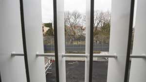 epa05818716 A view from a prison cell at the new building of the prison in Bremerhaven, northern Germany, 27 February 2017. The old penitentiary, which is located in the center of the city, was refirbished and provides room for 86 prisoners and 15 detainees in open prison.  EPA/FOCKE STRANGMANN