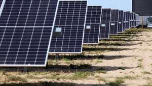 Central Solar Fotovoltaica de Pessegueiro, no dia da inauguração pelo ministro do Ambiente e Ação Climática, Duarte Cordeiro (ausente da fotografia), em Setúbal, 29 de março de 2023. ANTÓNIO COTRIM/LUSA