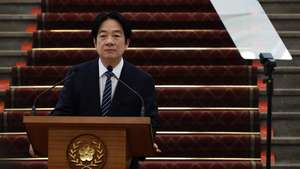 epa12118277 Taiwanese President William Lai (Lai Cheng-te) delivers a speech during a press conference inside the presidential office building in Taipei, Taiwan, 20 May 2025.  On his first year anniversary speech, Lai discussed various issues including cross strait politics and the economy.  EPA/RITCHIE B. TONGO