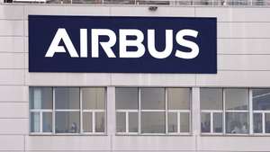 epa11727128 Airbus logo at the Airbus helicopter factory during the handover event of the first H145Ms helicopter to the German Army Bundeswehr delivered by Airbus at the Airbus helicopter factory in Donauwoerth, Germany, 18 November 2024. In December 2023, the German Army Bundeswehr and Airbus Helicopters signed a contract for the purchase of up to 82 H145M multi-role helicopters (62 firm orders plus 20 options).  EPA/ANNA SZILAGYI