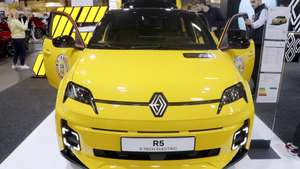 epa12058732 A Renault R5 E-Tech electric vehicle is displayed during the Baltic Motor Show at Kipsala International Exhibition Centre in Riga, Latvia, 27 April 2025. Baltic Motor Show Riga 'Auto 2025' is one of the majorautomotive industry events in the Baltic countries.  EPA/TOMS KALNINS