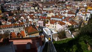 Funicular da Graça, um equipamento que vai assegurar o percurso desde a rua dos Lagares, na Mouraria até ao miradouro Sophia de Mello Breyner Andresen, em frente à Igreja da Graça, em Lisboa, 12 de março de 2024. JOSÉ SENA GOULÃO/LUSA