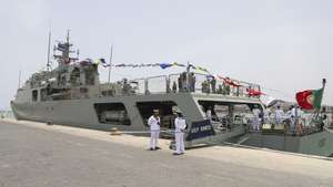 Cerimónia de receção ao navio da Marinha Portuguesa NRP Sines, atracado no Porto da Praia, no âmbito de uma missão de cooperação técnico-militar entre os dois países, Cabo verde, 7 de maio de 2025. ELTON MONTEIRO/LUSA