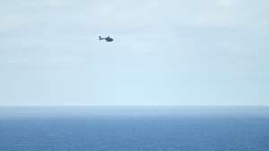 epa11630029 General view over an area where search &amp; rescue vessels searche for migrants off El Hierro, Spain, 28 September 2024. Nine migrants have died and 50 are missing after their 'cayuco' sank off the coast of El Hierro in the Atlantic Ocean late on 27 September.  EPA/Gelmert Finol