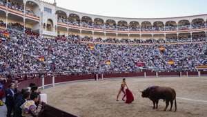 epaselect epa12430925 Spanish bullfighter Pablo Aguado fights a bull during the Autum Fair bulfighting at Las Ventas bullring, in Madrid, Spain, 04 October 2025.  EPA/BORJA SANCHEZ-TRILLO