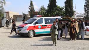 epa12825337 People attend the funeral of a victim of reported cross-border shelling from Pakistan in Khost, Afghanistan, 16 March 2026. Two people were killed and five others injured in overnight Pakistani artillery strikes in Khost province, according to provincial government spokesman Mustaghfar Gurbaz. The escalation comes amid growing tensions along the Pakistan-Afghanistan border, with Pakistan saying it targets bases of Tehreek-e-Taliban Pakistan (TTP), which it blames for attacks inside its territory. Taliban authorities deny the group operates from Afghan soil.  EPA/STRINGER