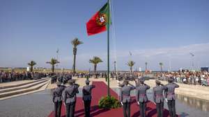 Cerimónia do Arriar da Bandeira Nacional no âmbito das Comemorações do 10 de Junho, Dia de Portugal, de Camões e das Comunidades Portuguesas, em Lagos, 10 de junho de 2025. JOSÉ SENA GOULÃO/LUSA