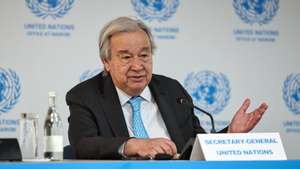 epa12947380 United Nations Secretary-General Antonio Guterres speaks during a press conference at the United Nations Office at Nairobi (UNON) following a groundbreaking and office inauguration ceremony for a major expansion of the UN’s Nairobi headquarters in Nairobi, Kenya, 11 May 2026. The events come as the United Nations advances an over USD 340 million investment in Nairobi, reinforcing the city’s position as the only UN Secretariat headquarters in the Global South and a growing hub for global decision-making.  EPA/DANIEL IRUNGU