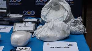 A Polícia Judiciária (PJ) e a Policia Nacional de Espanha desmantelaram um dos maiores laboratórios de extração, transformação e empacotamento de cocaína daquela região e detiveram sete pessoas pertencentes a uma organização criminosa dedicada ao tráfico ilícito de estupefacientes, em Badajoz, Espanha, 25 de junho de 2025. NUNO VEIGA/LUSA