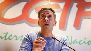 O secretário-Geral da CGTP-IN, Tiago Oliveira, intervém numa conferência de imprensa da CGTP-IN, para analisar a situação político-sindical do país, Lisboa, 13 de julho de 2026. MIGUEL A. LOPES/LUSA