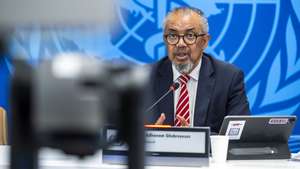 epa13115166 Tedros Adhanom Ghebreyesus, Director General of the World Health Organization (WHO), speaks to the media regarding the epidemic of Ebola and global health issues during a press conference at the WHO headquarters in Geneva, Switzerland, 16 July 2026.  EPA/MARTIAL TREZZINI