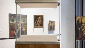 epa13174790 (FILE) - A view of a double-sided panel depicting the 'Madonna and Child with Christ in Pieta' attributed to Renaissance master Antonello da Messina at the Regional Interdisciplinary Museum of Messina (MuMe) in Messina, Sicily, Italy, 15 July 2022 (issued 16 August 2026 ). On the evening of 15 August 2026, thieves bypassed alarm systems and security barriers to steal the double-sided panel directly from its armored display case, along with three panels from the artist's famed 1473 'San Gregorio Polyptych'.  EPA/ELISABETTA BARACCHI