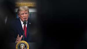 epa13179557 US President Donald Trump speaks during a meeting with technology leaders in the Roosevelt Room of the White House in Washington, DC, USA, 19 August 2026.  EPA/AL DRAGO / POOL