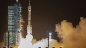 epaselect epa12990784 The Shenzhou-23 space mission carried by a Long March 2F rocket is launched at the Jiuquan Satellite Launch Center, near Jiuquan, China, 24 May 2026. The three astronauts of the Shenzhou-23 space mission are Li Jiaying, Zhu Yangzhu and Zhang Zhiyuan.  EPA/ANDRES MARTINEZ CASARES