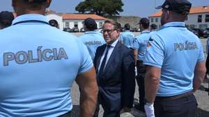 O ministro da Administração Interna, Luís Neves, durante a cerimónia comemorativa do 150.º Aniversário do Comando Distrital de Viana do Castelo da PSP, Viana do Castelo, 21 de julho de 2026. FERNANDO VELUDO/ LUSA