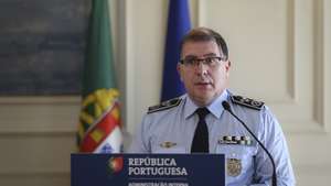 O superintendente da Polícia de Segurança Pública, Pedro Moura, intervém durante a cerimónia de apresentação dos resultados operacionais da Guarda Nacional Republicana (GNR) e da Polícia de Segurança Pública (PSP) no 1.º quadrimestre de 2023, no Ministério da Administração Interna em Lisboa, 11 maio 2023. FILIPE AMORIM/LUSA