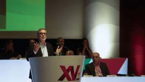 O Secretário - Geral da UGT, Mario Mourão, durante a abertura do XV congresso da União Geral dos Trabalhadores (UGT) sob o lema "Juntos por um Futuro mais Justo", Figueira da Foz, 10 de outubro de 2026. PAULO CUNHA/LUSA