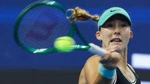 epa13296819 Mirra Andreeva of the Russia in action against Zheng Qinwen of China during their Women’s Singles final match at the China Open tennis tournament in Beijing, China, 11 October 2026.  EPA/WU HAO