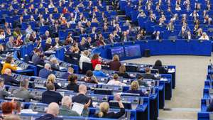 epa13287145 Members of the European Parliament (MEPs) attend a vote during a plenary session at the European Parliament in Strasbourg, France, 07 October 2026.  EPA/OLIVIER MATTHYS