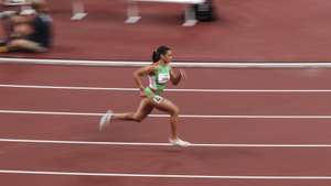 A atleta portuguesa, Carina Paim em ação na prova feminina de 400 metros T20, esta tarde no Estádio Olímpico de Tóquio, nos jogos Paralímpicos de Toquio 2020, Japão, 30 de agosto de 2021. MIGUEL A. LOPES/LUSA