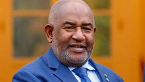 epa10985906 Chairperson of the African Union and President of the Comoros, Azali Assoumani, arrives for the Compact with Africa (CwA) conference at the Bellevue Palace in Berlin, Germany, 20 November 2023. The &#039;Compact with Africa&#039; is an initiative that was launched in 2017 under the German G20 presidency. It aims to bring together reform-minded African countries, international organizations and bilateral partners to coordinate development agendas and discuss investments.  EPA/HANNIBAL HANSCHKE