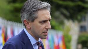 epa11412484 Ireland's Taoiseach (Prime Minister) Simon Harris arrives for the opening ceremony of the Summit on Peace in Ukraine at the Buergenstock Resort in Stansstad, near Lucerne, Switzerland, 15 June 2024. International heads of state gather on 15 and 16 June at the Buergenstock Resort in central Switzerland for the two-day Summit on Peace in Ukraine.  EPA/Denis Balibouse / POOL     EDITORIAL USE ONLY  EDITORIAL USE ONLY
